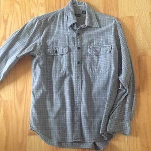 Grey button down shirt flannel